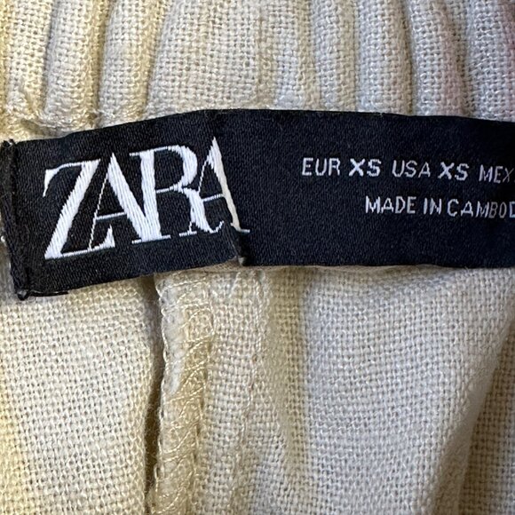 Zara Women’s LINEN BLEND SHORTS Sand Size XS Bohocore - Picture 4 of 12